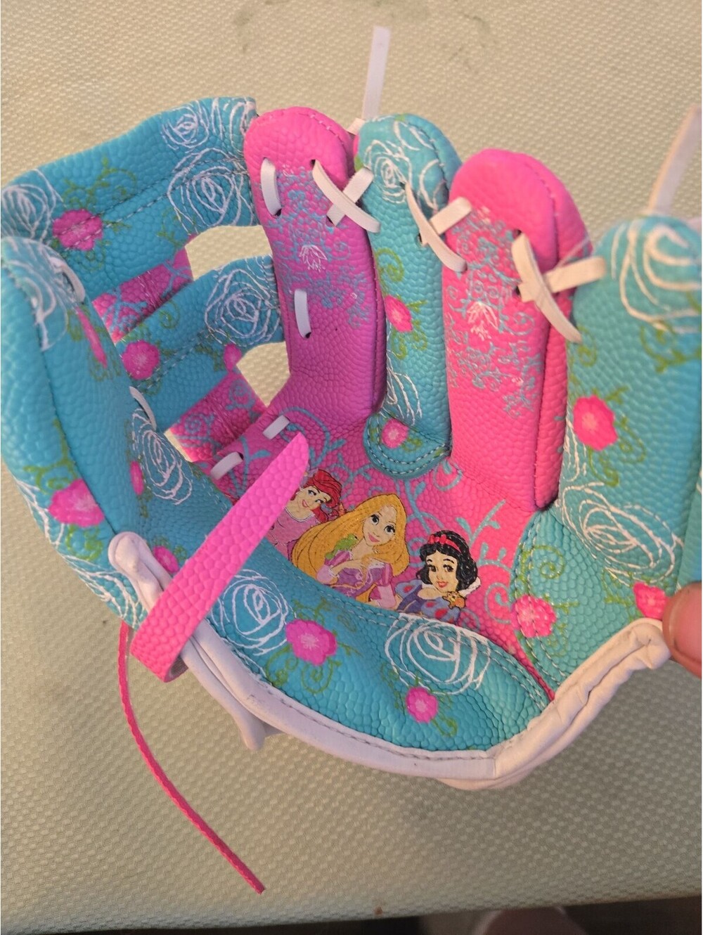 Disney Princess Youth Franklin Glove - Pink & Teal Floral